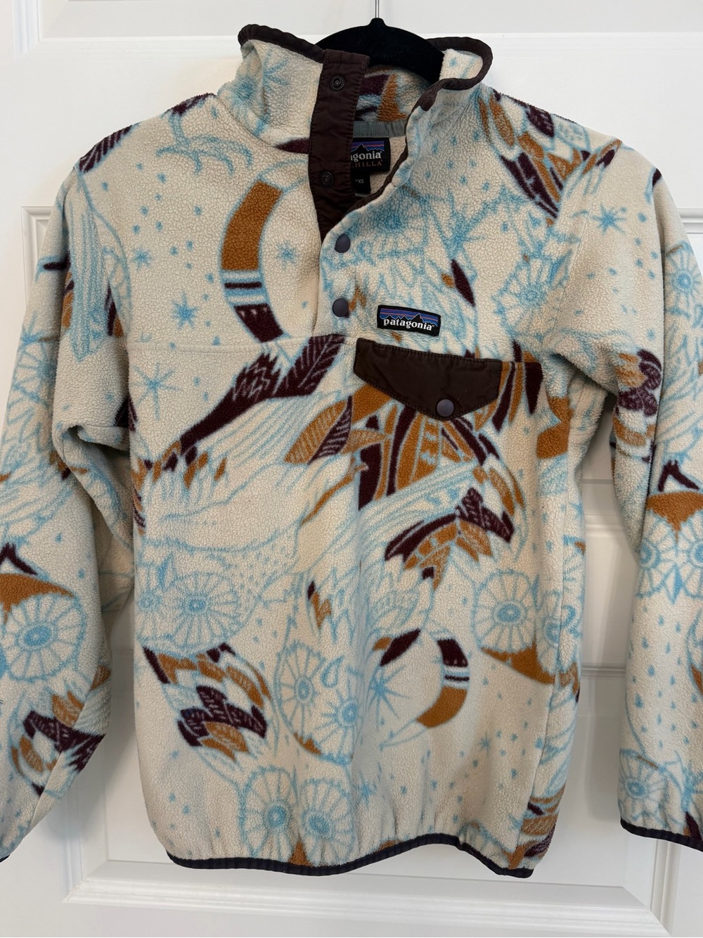 Patagonia Synchilla Snap-T Fleece Pullover Owl Moon Pattern XXS